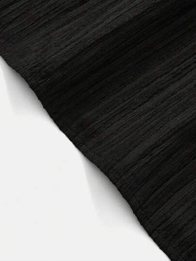 SHEIN فستان كاجوال بياقة مستديرة وقصة فضفاضة منسوج للمراهقات، أزرق داكن