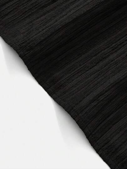 SHEIN فستان كاجوال بياقة مستديرة وقصة فضفاضة منسوج للمراهقات، أزرق داكن