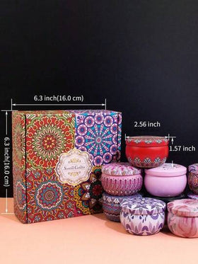 4 قطع مجموعة هدايا شموع معطرة بنمط المندلا - شموع طويلة الاحتراق وخالية من الدخان ذات رائحة غنية، مناسبة لهدايا عيد الحب، عيد الميلاد، الزفاف، التخرج، ديكور المنزل والفندق