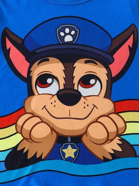 Paw Patrol طقم بنطلون وتي شيرت بطبعة كلب كرتوني لأطفال، بنطلون وتي شيرت كم طويل أزرق، ملابس منزلية مناسبة للاستخدام اليومي، هدية عيد الميلاد، مناسب للخريف والشتاء، قطعتان