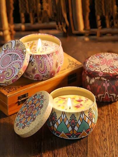 شموع معطرة، شموع معطرة في زجاجات ملونة، شموع في أوعية، حاملات شموع من شمع الصويا المصنوع يدويًا، مناسبة لديكور المنزل والأعراس وزينة عيد الميلاد والأعياد، هدايا مثالية للأصدقاء والعائلة. شموع معدنية مناسبة لأعياد الميلاد وعيد الحب أو رحلات عيد الأم، مجموع