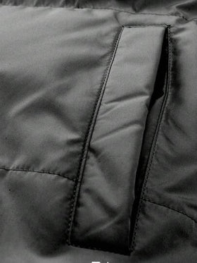 Manfinity EMRG معطف طويل الأكمام ذو ياقة عالية لون أحادي للشتاء، معطف شتوي دافئ لون أحادي