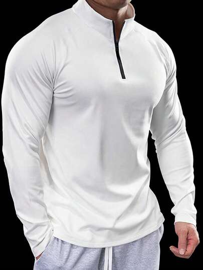 Manfinity Sport Corelite سترات رياضية كاجوال بسيطة للرجال، جاكيت رياضي للارتداء اليومي، قميص ضاغط للرجال