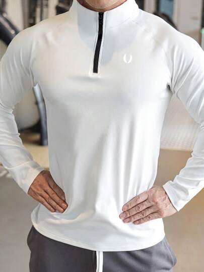 Manfinity Sport Corelite سترات رياضية كاجوال بسيطة للرجال، جاكيت رياضي للارتداء اليومي، قميص ضاغط للرجال