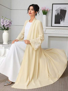 Al Najma رمضان عباءة نسائية عربية طويلة الأكمام مطرزة ومزينة بالخرز