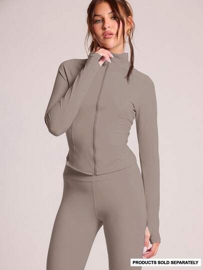 Musera Sport جاكيت مزود بسحاب كامل وأكمام طويلة وياقة عالية مصنوع من قماش مرن ومناسب، مناسب للبادل والتنس وبيكليبول والجيم واللياقة البدنية والبيلاتس والاستخدام اليومي العادي