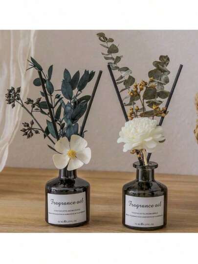 جهاز نشر زيوت عطرية بدون لهب سعة 50 مل، عطر هواء منعش للغرفة والصالة والحمام