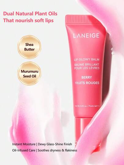 Laneige 10 جرام بلسم شفاه مزود بجوهر مرطب، غير لزج ومغذي، زيت شفاه بنكهة فواكه، يخلق شفاه لامعة كالزجاج، ذو تأثير مكياج كوري مشرق