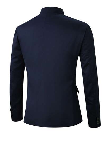Manfinity Mode بدلة رجالية كاجوال أحادية الصدر بأكمام طويلة، بدلة رجالية كاجوال باللون الأزرق الملكي، بدلة رجالية للرجال، بدلة رجالية للرجل، هدية للصديق/الزوج، هدية عيد الميلاد، مناسبة للأنشطة اليومية والترفيهية والسفر والأنشطة الخارجية والبيئات العمل الم
