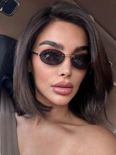 نظارات مستطيلة بدون إطار معدني للنساء، مناسبة للارتداء اليومي، التسوق، التصوير، مهرجانات Y2K والمناسبات الأخرى