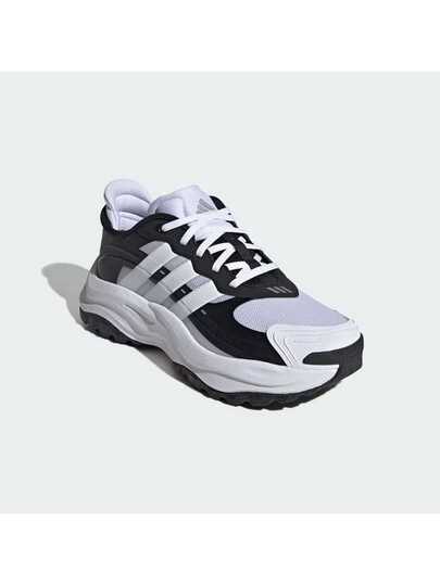 Adidas أديداس أحذية الجري للرجال الخارجية المريحة والمتينة، ماكسوايفي هالو ذات الوحدة الناعمة غير المرهقة للمشي الخارجي، أسود وأبيض متعدد الاستخدامات للتنقل والرياضة اليومية، أساسيات الرياضة JS0221