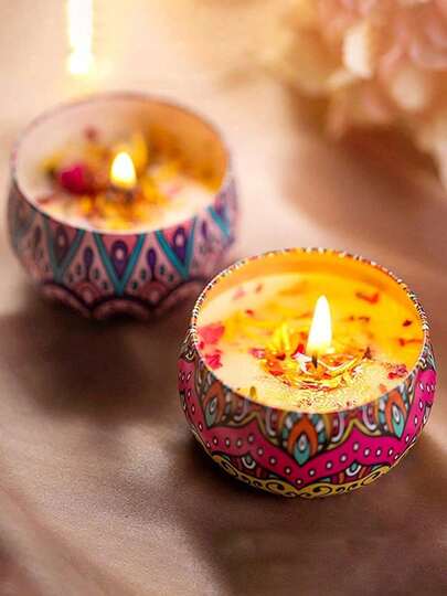 4 قطع مجموعة شموع معطرة، صندوق هدايا ملون، مجموعة من الروائح المختلفة، وقت احتراق طويل، خالية من الدخان - هدية عيد الميلاد المثالية، هدايا للعائلة والأصدقاء، شموع عيد الميلاد، هدايا عيد الحب، هدايا للنساء، مناسبة للزفاف والأعياد والعطلات والمناسبات الخاصة