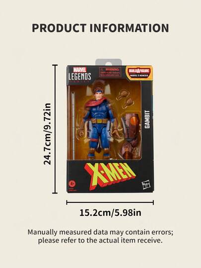Hasbro سلسلة Marvel Legends شخصية عمل - X-Men Gambit شخصية عمل 6 بوصة، هدية مفاجأة للأطفال، لعبة بطل خارق، هدية عيد ميلاد، هدية للمعجبين، هدية للمعجبين