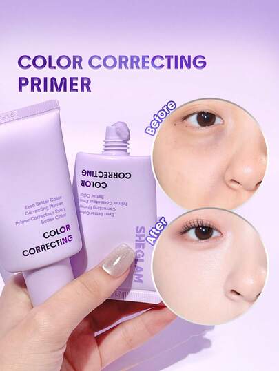 SHEGLAM Even Better برايمر مصحح للون-Purple علامة تجارية جمال مكياج ميكب مستحضرات تجميل للنساء الفتيات مثالي لفصل الشتاء الربيع مثالي ل- Y2K أزياء أنيقة رمضان هدية حفلة جاهز أفضل لون