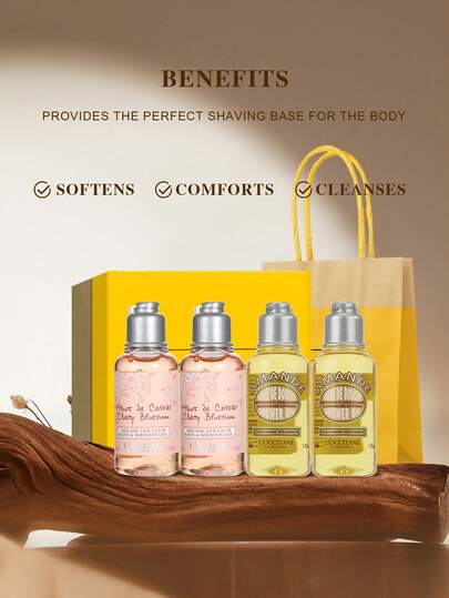 زيت استحمام اللوز وجل استحمام زهر الكرز من L'Occitane (جل استحمام 35مل*2 وزيت استحمام 35مل*2) - 1.18