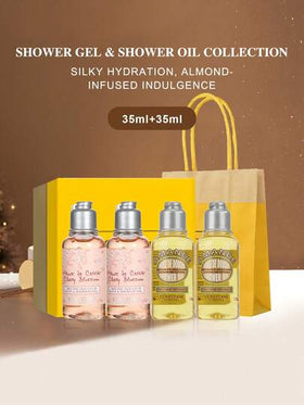 زيت استحمام اللوز وجل استحمام زهر الكرز من L'Occitane (جل استحمام 35مل*2 وزيت استحمام 35مل*2) - 1.18