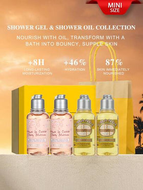 زيت استحمام اللوز وجل استحمام زهر الكرز من L'Occitane (جل استحمام 35مل*2 وزيت استحمام 35مل*2) - 1.18