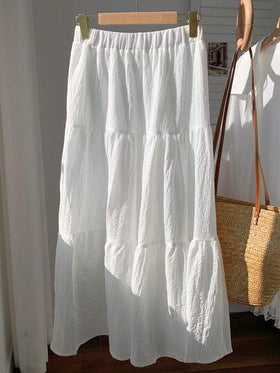 SHEIN EZwear تنورة خصر عالي حافة مكشكشة