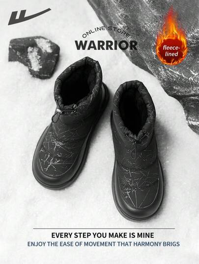 WARRIOR بوت ثلج رجالية من طراز الحرب مريحة للشارع ذات نعل سميك، خفيفة الوزن ومريحة وقابلة للتنفس للخريف والشتاء، بتصميم متواضع وعصري مناسب للارتداء اليومي طوال العام، مقاومة للتآكل والارتداء لفترات طويلة، بوت تدريب مبطنة بالحرارة