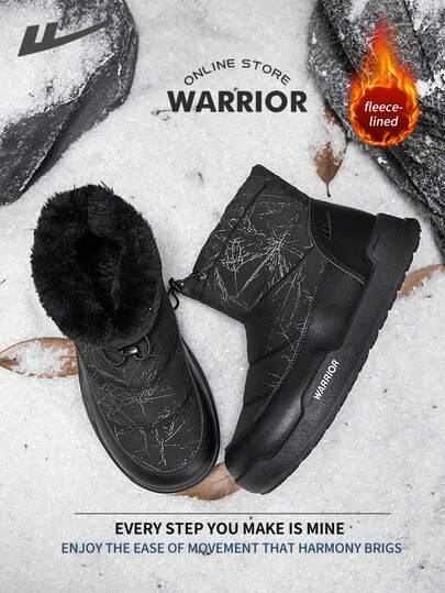 WARRIOR بوت ثلج رجالية من طراز الحرب مريحة للشارع ذات نعل سميك، خفيفة الوزن ومريحة وقابلة للتنفس للخريف والشتاء، بتصميم متواضع وعصري مناسب للارتداء اليومي طوال العام، مقاومة للتآكل والارتداء لفترات طويلة، بوت تدريب مبطنة بالحرارة