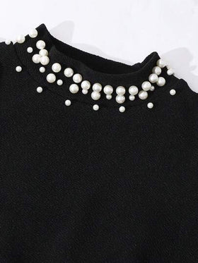 SHEIN فستان أنيق للفتيات المراهقات مزين بلوحات اللون وفصوص الراين والفيونكة