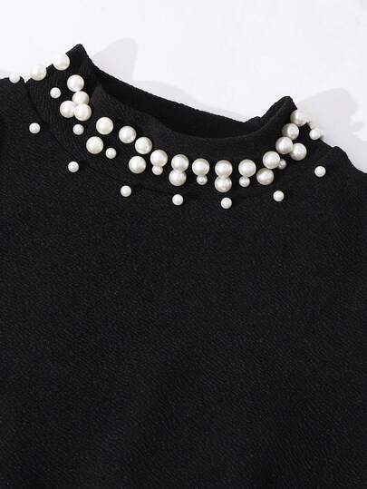 SHEIN فستان أنيق للفتيات المراهقات مزين بلوحات اللون وفصوص الراين والفيونكة