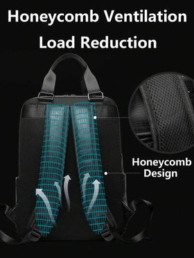حقيبة ظهر جلد PU متعددة الأقسام للرجال، تناسب حاسوب محمول 15.6 بوصة، حقيبة كتب خفيفة الوزن متعددة الجيوب، حقيبة سفر كبيرة السعة، حقيبة ظهر مريحة للتنقل اليومي، حقيبة ظهر متعددة الوظائف، مناسبة للطلاب والمتوسطة/الثانوية والممرضات والمعلمين والمهنيين في...