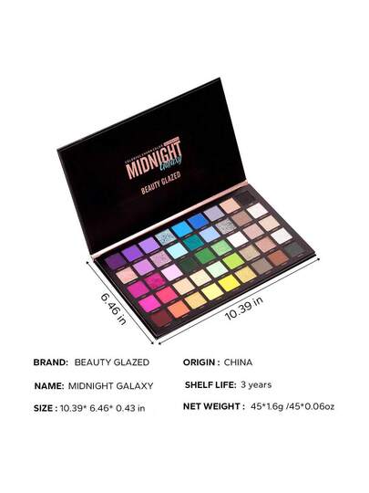 beauty glazed 45 لوحة ظلال عيون مطفية ولؤلؤية: درجات لونية أرضية، مناسبة لمكياج المسرح، مكياج الأطفال، مكياج الأزياء، مكياج هالوين وعيد الميلاد