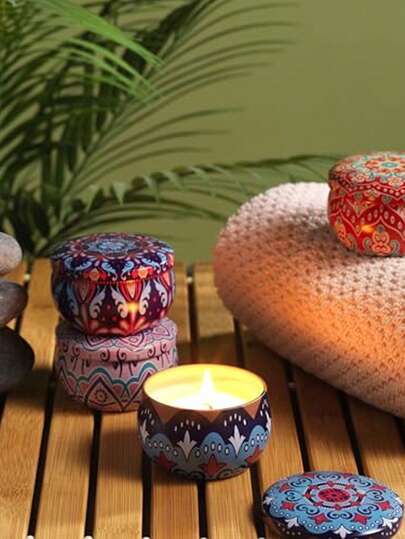 مجموعة شموع معطرة، أكواب شموع شمع الصويا اليدوية، شموع معطرة بالزهور لديكور الزفاف والأعياد، هدية مثالية للعائلة والأصدقاء، عيد الميلاد، عيد الحب أو عيد الأم، أكواب شموع معطرة للسفر، صندوق هدايا العلاج بالروائح، ديكور الغرفة، هدية التخرج