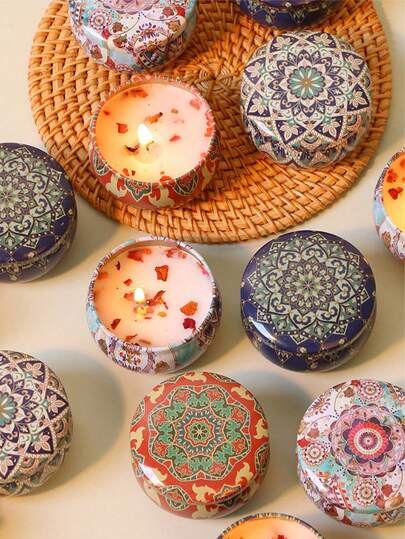 مجموعة شموع معطرة، أكواب شموع شمع الصويا اليدوية، شموع معطرة بالزهور لديكور الزفاف والأعياد، هدية مثالية للعائلة والأصدقاء، عيد الميلاد، عيد الحب أو عيد الأم، أكواب شموع معطرة للسفر، صندوق هدايا العلاج بالروائح، ديكور الغرفة، هدية التخرج