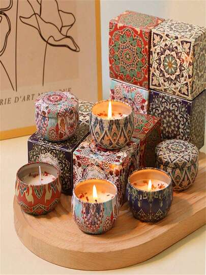 مجموعة شموع معطرة، أكواب شموع شمع الصويا اليدوية، شموع معطرة بالزهور لديكور الزفاف والأعياد، هدية مثالية للعائلة والأصدقاء، عيد الميلاد، عيد الحب أو عيد الأم، أكواب شموع معطرة للسفر، صندوق هدايا العلاج بالروائح، ديكور الغرفة، هدية التخرج