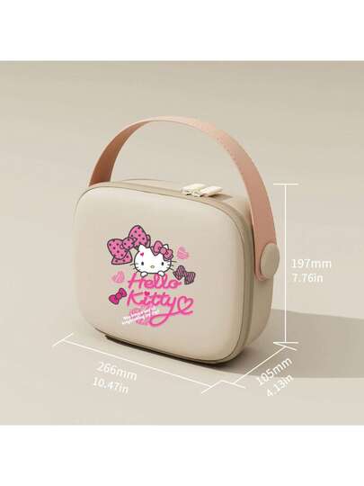 Hello Kitty حقيبة مكياج كبيرة السعة مقاومة للصدمات، صندوق تخزين مستحضرات التجميل المحمول للنساء، حقيبة أدوات التجميل، حقيبة سفر، ديكور غرفة المكياج، حقيبة مكياج، ضروريات السفر