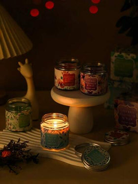 شمعة معطرة من الزجاج بتصميم سلسلة زهرة النيلوفر الرباعية الألوان، قطر 6.2 سم/2.44 بوصة، خالية من الدخان، طويلة الأمد، عالية الجودة، رومانسية، هدية مثالية للنساء، برائحة طويلة الأمد، يمكن استخدامها كديكور طاولة أو ديكور منزلي. مناسبة لعيد الحب