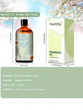 زيت عطري فاخر PHATOIL بحجم 100 مل/3.38 أونصة سائلة - رائحة دائمة للمبخرات العطرية والمرطبات وصناعة الشموع، خالي من الكحول (سيتم إرسال الموديلات الجديدة والقديمة بشكل عشوائي)