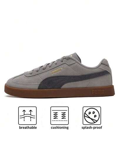 Puma أحذية رياضية من الجلد المدبوغ للرجال والنساء، تصميم ألوان متباينة، شعار معدني على أصبع القدم، أحذية رياضية خفيفة الوزن للاستخدام اليومي والخارجي، رقم الطراز 400717