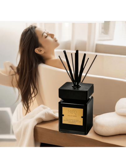 1 طقم موزع قصبي 500مل / 1 طقم عطور أرومثيرابي 200مل، عطر زيوت أساسية بدون لهب من الدرجة الفندقية، قصبات من الخيزران، رائحة دائمة