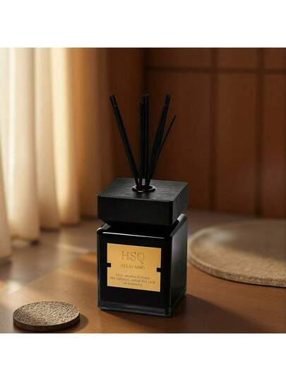 1 طقم موزع قصبي 500مل / 1 طقم عطور أرومثيرابي 200مل، عطر زيوت أساسية بدون لهب من الدرجة الفندقية، قصبات من الخيزران، رائحة دائمة