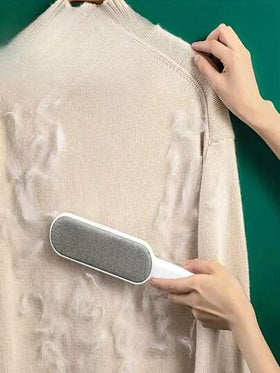 مزيل الشعر الكهربائي ثنائي الوجه متعدد الاستخدامات - مزيل الشعر الكهربائي اليدوي، رمادي-أحمر - مناسب لشعر الحيوانات الأليفة والوبر والسجاد والأثاث والملابس والملاءات والديكور الداخلي