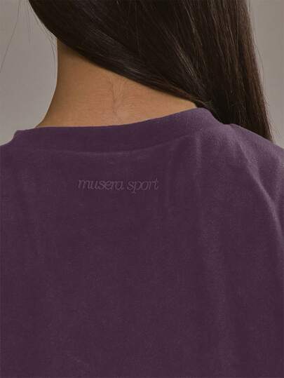 Musera Sport قميص تي شيرت من الفليس اللين والواسع للرياضة والتمارين الشتوية في النادي الرياضي