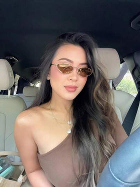نظارات أزياء للنساء، إطار ذهبي كلاسيكي، نظارات إطار متعدد الأوجه، مناسبة للتصوير الشارعي والتنقل اليومي، نظارات زخرفية، بتصميم هندسي