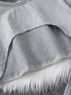 SHEIN Sparklyn طقم ملابس كاجوال يومي مكون من قميص كامي بطبعة قلب بياقة دائرية وذيل غير منتظم وأكمام قصيرة، وبنطال بخصر مطاطي وساق واسعة