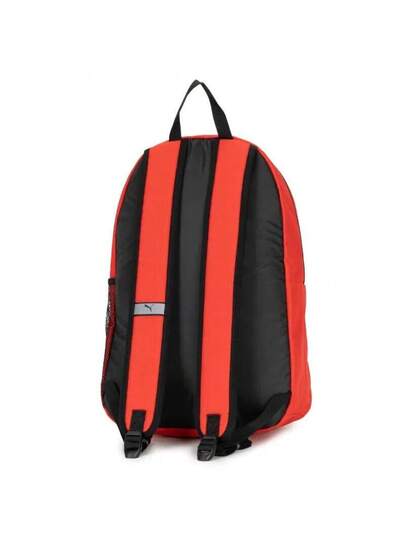 حقيبة ظهر PUMA Sporty Convenience Casual Fabric Backpack للرجال، مقاس متوسط، أسود وأحمر