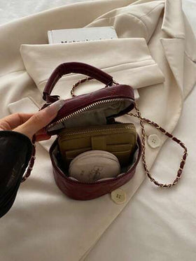 حقيبة صغيرة خفيفة الوزن، حقيبة سلسلة، حقيبة مبطنة، حقيبة يد، حقيبة دلو، مناسبة للفتيات وطالبات الجامعة والسيدات العاملات، رائعة للمكتب والجامعة والعمل والتنقل والأنشطة الخارجية والسفر والنزهات.