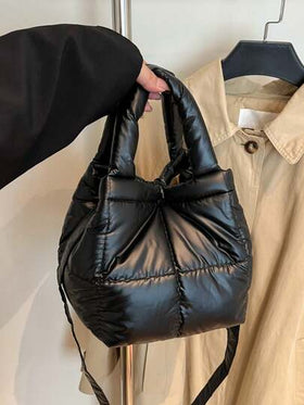 حقيبة يد صغيرة مبطنة بالقطن جديدة للنساء، حقيبة بوفر بسيطة عصرية، حقيبة تسوق، حقيبة دلو، حقيبة كتف متعددة الاستخدامات