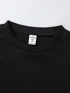 SHEIN 3 قطع من تيشيرتات بياقة طاقم للحدث الصيفي للأولاد المراهقين مع رسوم مزخرفة