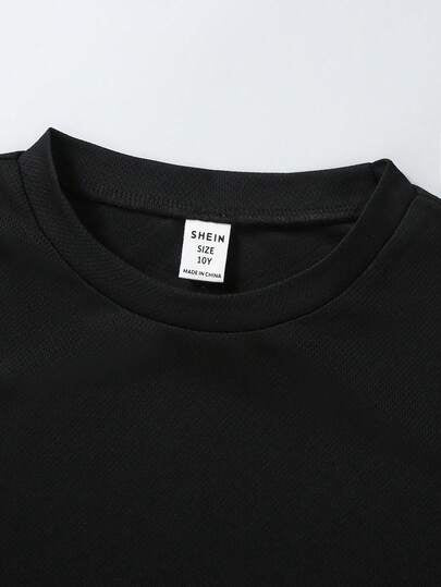 SHEIN 3 قطع من تيشيرتات بياقة طاقم للحدث الصيفي للأولاد المراهقين مع رسوم مزخرفة