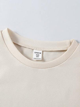 SHEIN 3 قطع من تيشيرتات بياقة طاقم للحدث الصيفي للأولاد المراهقين مع رسوم مزخرفة