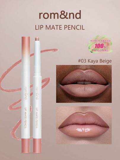Rom&nd قلم رصاص شفاه رومند LIP MATE PENCIL 03 كايا بيج، حافة ضبابية ريشية، تقنية نواة هوائية تنفس، اندماج محيط الشفاه، ظل بيج دافئ ضبابي، رمادي بارد وردي شفاف، كراميل كستناء ذائب، طقم نحت الشفاه بحجم الجيب، همس الشفاه بدون مكياج، جمال كوري، مكياج كوري، 0.