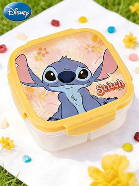 Disney 1 قطعة صندوق غداء مرخص رسميًا بتصميم ستيتش 3 شبكات ، صندوق غداء محمول للعمل والرحلات ، حاوية حفظ الفاكهة ، لوازم مطبخ منزلية جميلة ، هدية للأصدقاء المقربين
