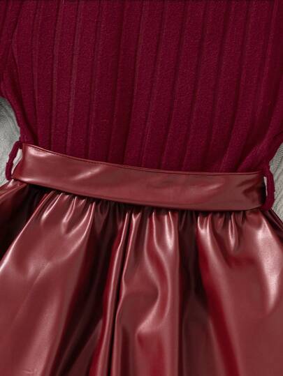 SHEIN فستان بياقة طاقم وأكمام طويلة من الأريب المنسوج بتصميم زهري على الهيم، لطيف وأنثوي، للخريف قطعة واحدة